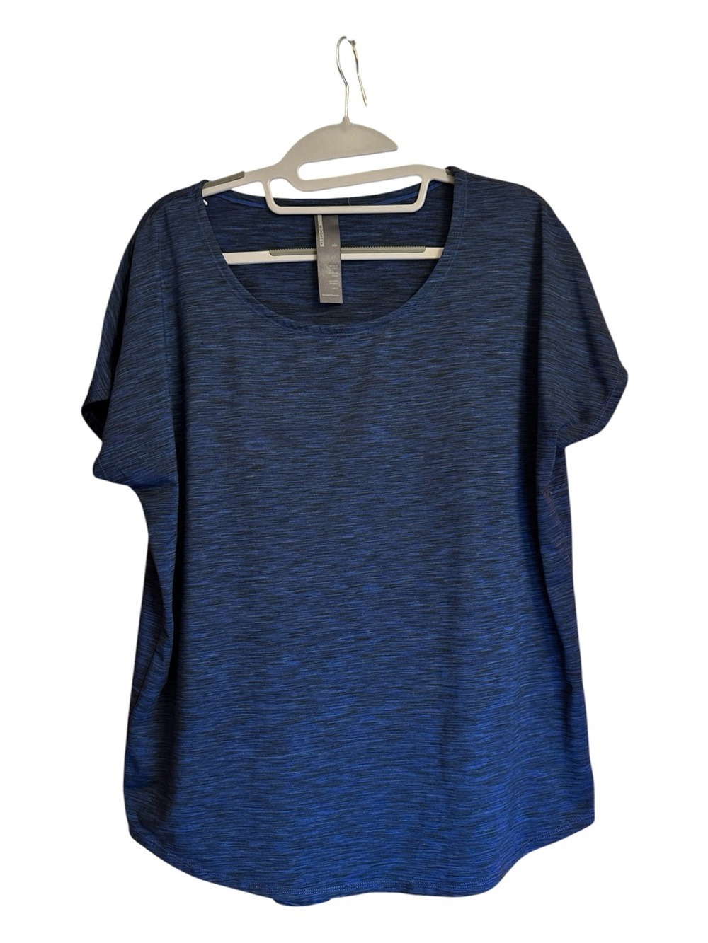 Mondetta Heathered Navy Blue Short Sleeve Scoop Neck Tee - Picture 3 of 8
